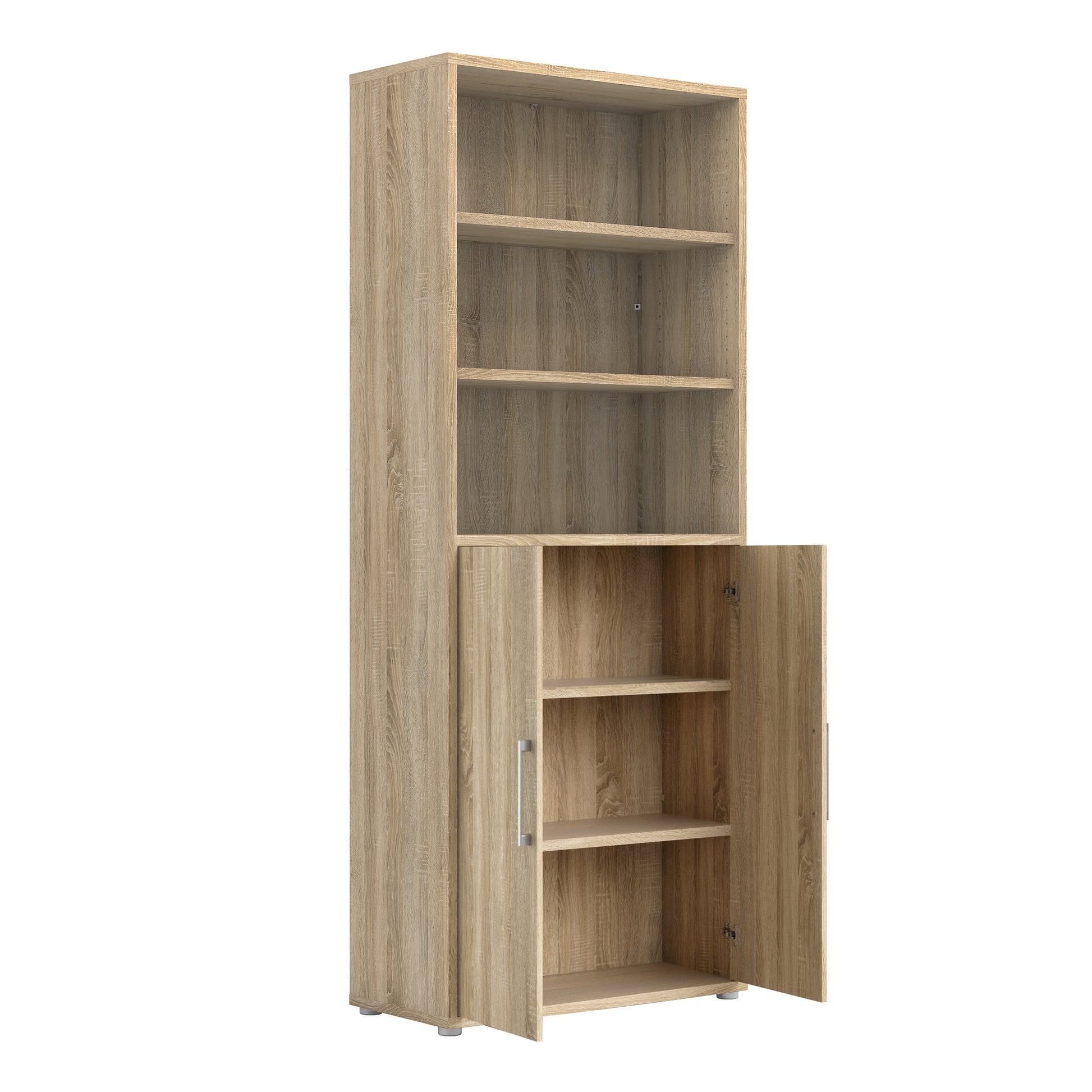 Prima  Bookcase 5 Shelves with 2 Doors in Oak